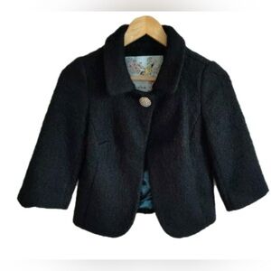 Anthropologie Tabitha wool blend cropped jacket in small.